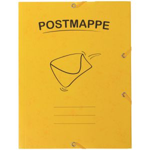 Stylex Postmappe A4, aus Karton, mit 3 Einschlagklappen und Gummizug