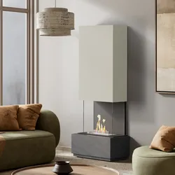 muenkel design Prato [moderner Design Ethanolkamin]: Galaxy (Schiefer dunkelgrau) - Planika Senso - weiß