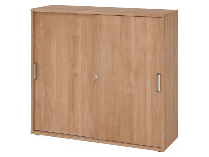 BETA S 1753S Schiebetürenschrank 3 OH Streifengriff Kunststoff Nussbaum