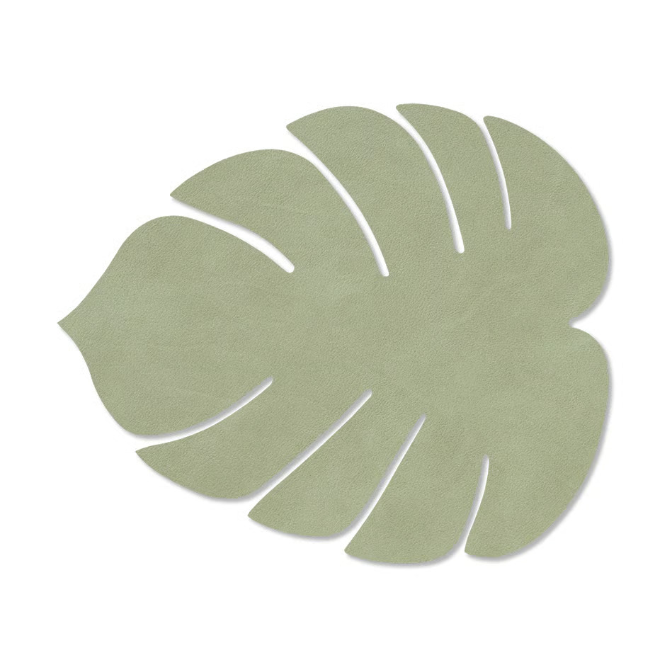 LIND DNA Monstera Leaf Nupo placemat S Olijfgroen