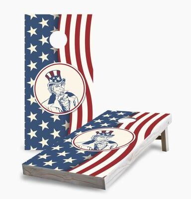 Skip's Garage Uncle Sam Regulation 2x4 Cornhole Game Set
