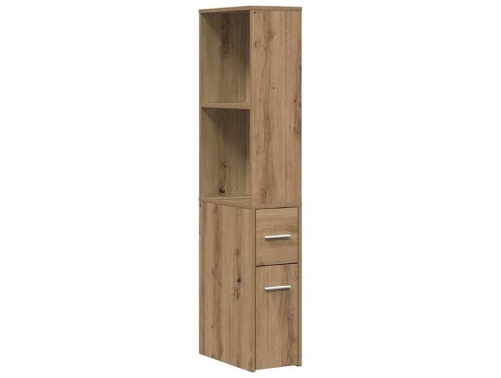 CLARENCE® Armoire de Rangement pour Salle de Bain - Colonne WC - Armoire étroite - avec roulettes chêne artisanal LL0960