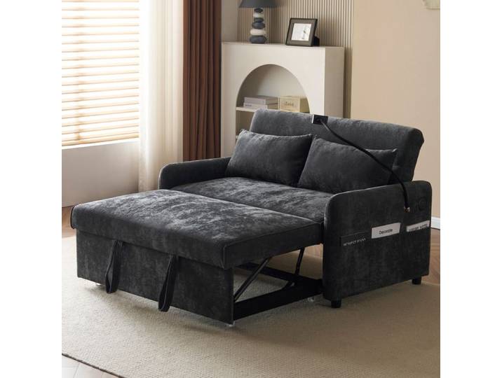 Canapé convertible avec ports USB dossier réglable FloraGrace