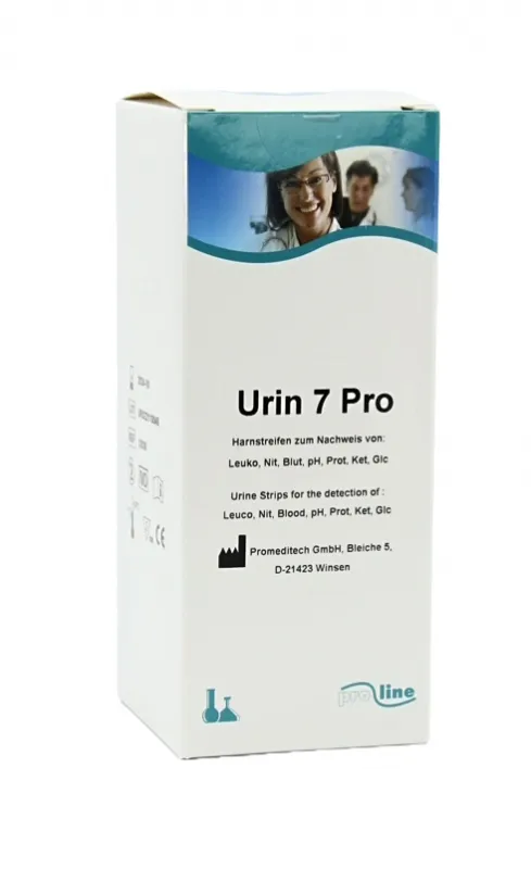Promeditech GmbH Urinteststreifen ProLine Urin Pro 7 (100 Streifen) 7 Parameter 12026