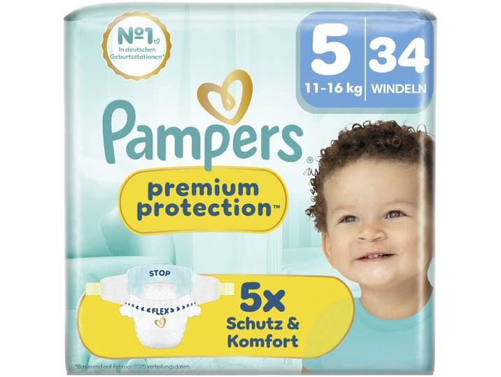 Pampers Premium Protection Windeln Gr.5 Junior 11-16kg 34 Stück