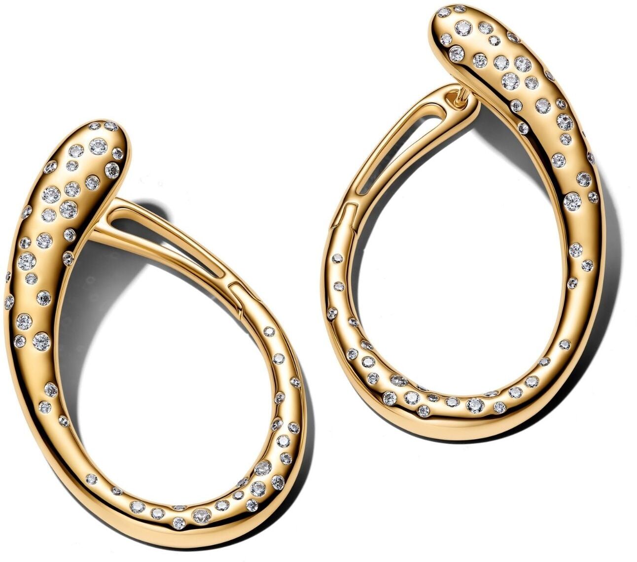 Pandora Essence Organically Shaped Stone-Set Hoop korvakorut, keltakullattu,