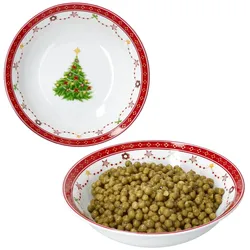2x Weihnachtstraum Servierschale Ø23cm 1L Porzellan Salat-Schüssel Weihnachten