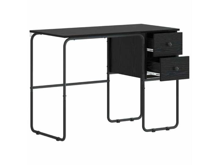 {399283}Poste de travail - Bureau avec rangement - Table d'étude - Chêne noir -100x50x75 cm - poids:18.22 kg