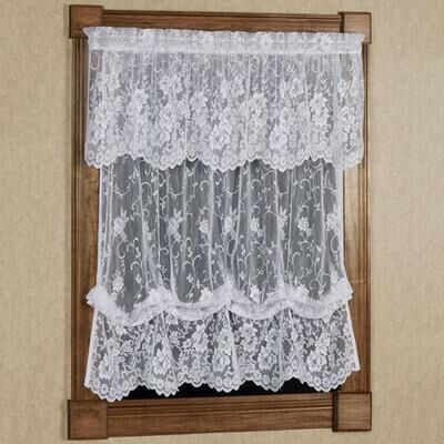D Kwitman & Sons-Exclusive Win Enchanting Roses Lace Balloon Shade 56 x 63, 56 x 63, Antique White