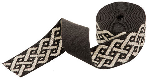 buttinette Taschengurtband "Ornament", natur-schwarz, Breite: 3,8 cm, Länge: 2 m