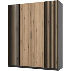 DREHTÜRENSCHRANK CAGLIARI 200/239/61,9cm 4-türig Schwarz