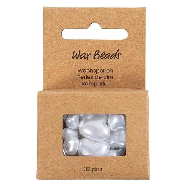 Creativ Company Perlen-Set Wachsperlen Weiss, 7-14 mm, Packungsgrösse: 32 (632090)