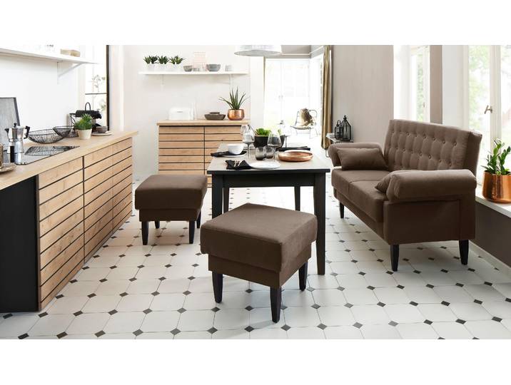 Hocker HOME AFFAIRE Scalea , braun, B:55cm H:51cm T:55cm, Microfaser in Antiklederoptik (92% Polyester, 8% Polyamid);Struktur fein (100% Polyester);Luxus-Microfaser (100% Polyester), Hocker, Hocker, mit Federkern-Polsterung