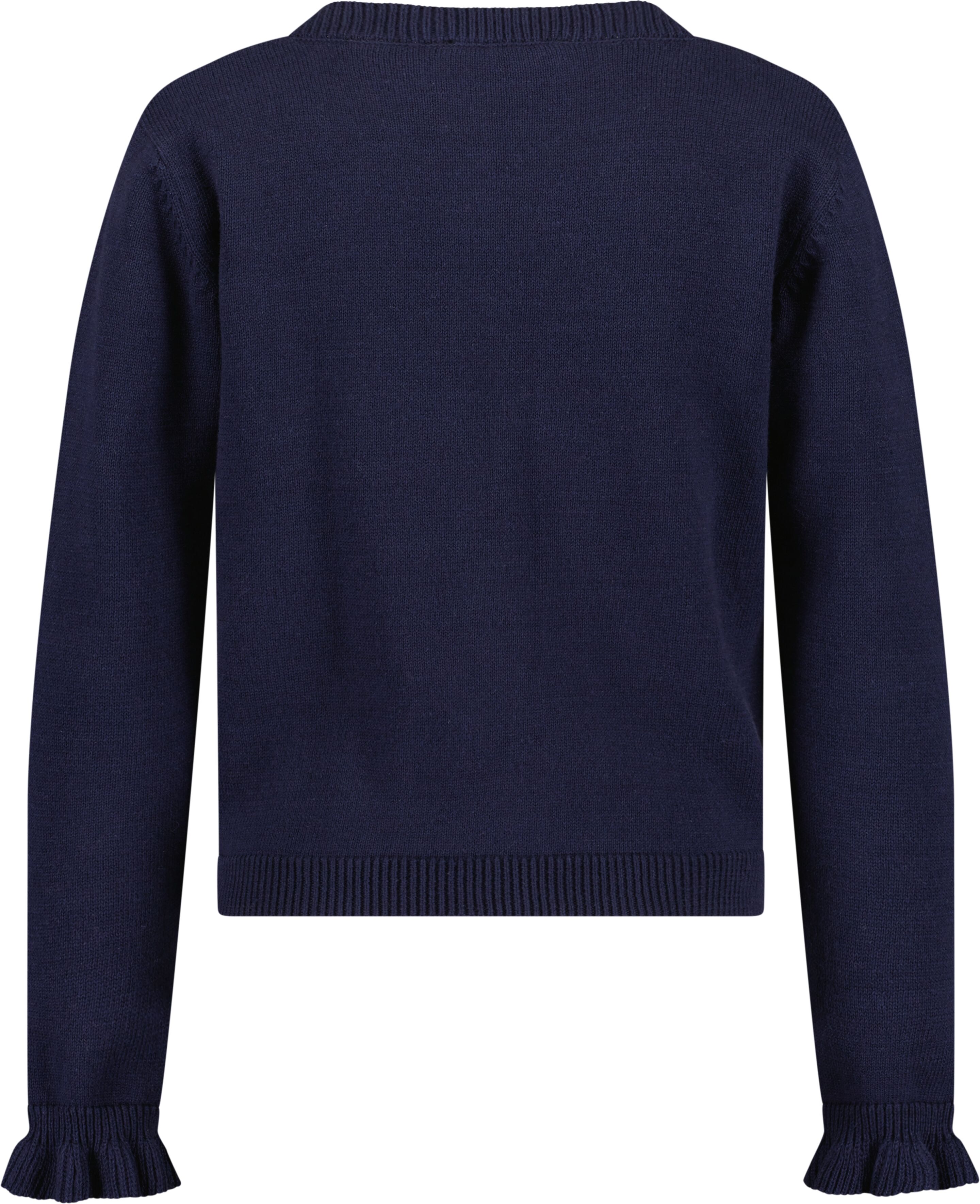 Strickjacke BLUE SEVEN, Mädchen, Gr. 110, blau (nachtblau), Strick, Obermaterial: 100% Baumwolle, unifarben, Basic normal, Rundhals, Bündchen, Strickjacken Strickjacke, Baumwolle nachtblau 110
