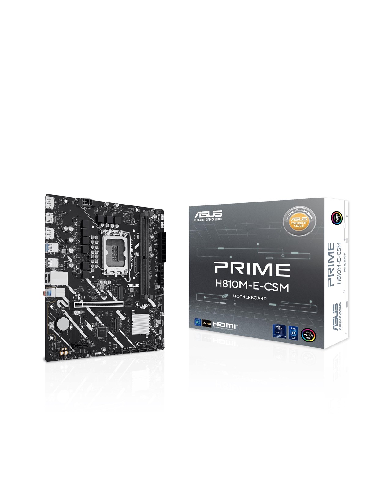 ASUS PRIME H810M-E-CSM Mainboard - Intel H810 - Intel LGA1851 - DDR5 RAM - Micro-ATX