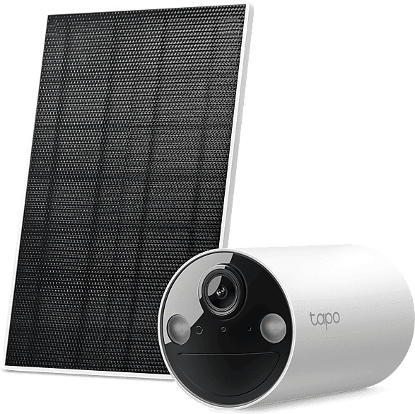 Cámara de vigilancia IP - TP-Link Tapo TC82 Kit, Kit Vigilancia Inteligente 2K con Panel Solar, Visión Nocturna a Color, Blanco