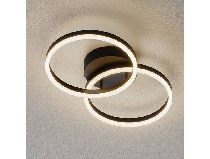 Fabas Luce LED Deckenleuchte Giotto, dimmbar, schwarz, für Wohn- / Esszimmer, Metall, Modern