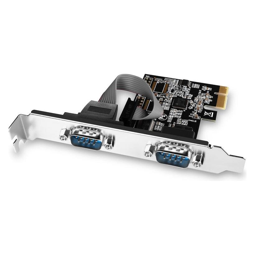 Axagon PCEA-PSN PCIe-Adapter mit 2x Seriell-Ports - ASIX AX99100 Chipsatz (PCEA-S2N)