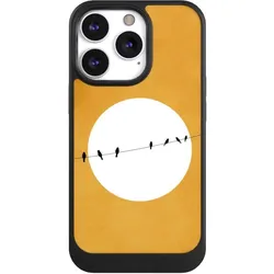 Nivocase Hülle für Apple iPhone 13 Pro Handyhülle NIVOcore Case Schwarz Mond Nacht Vogel (Apple iPhone 13 Pro), Smartphone Hülle, Schwarz