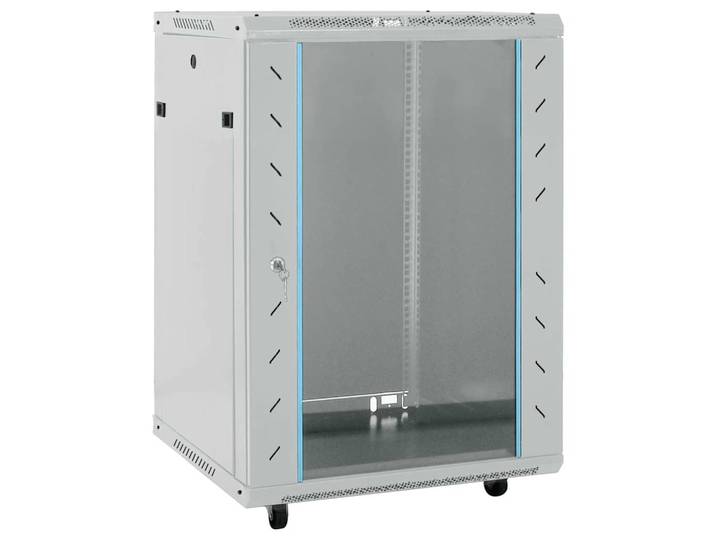 vidaXL Netzwerkschrank mit Speicher Grau 60 x 60 x 80 cm Stahl