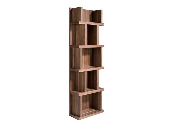 Angel Cerda Angel Cerdá Regal mit Walnussfurnier, 4 Einlegeböden, Braun, Echtholz,Nussbaum, Holz Optik, Rechteckig,Rechteckig, 60x190x28 cm, Wohnzimmer, Regale, Bücherregale