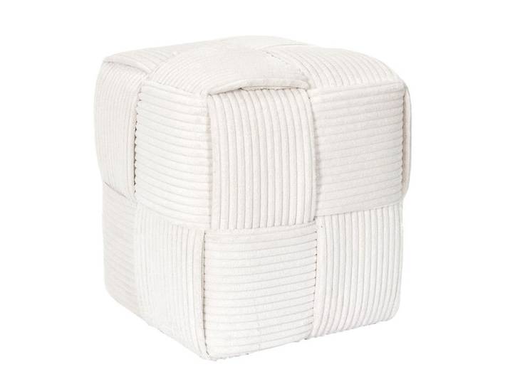 Pouf - HOME DECO FACTORY - Scott - Côtelé - Tresse - Beige