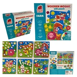 Roter Käfer Lernspiel Holzmosaik - Bauernhof