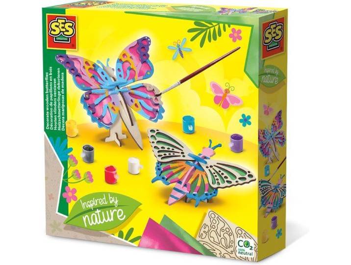 SES Creative - Houten Vlinders Versieren - Creatieve knutselset