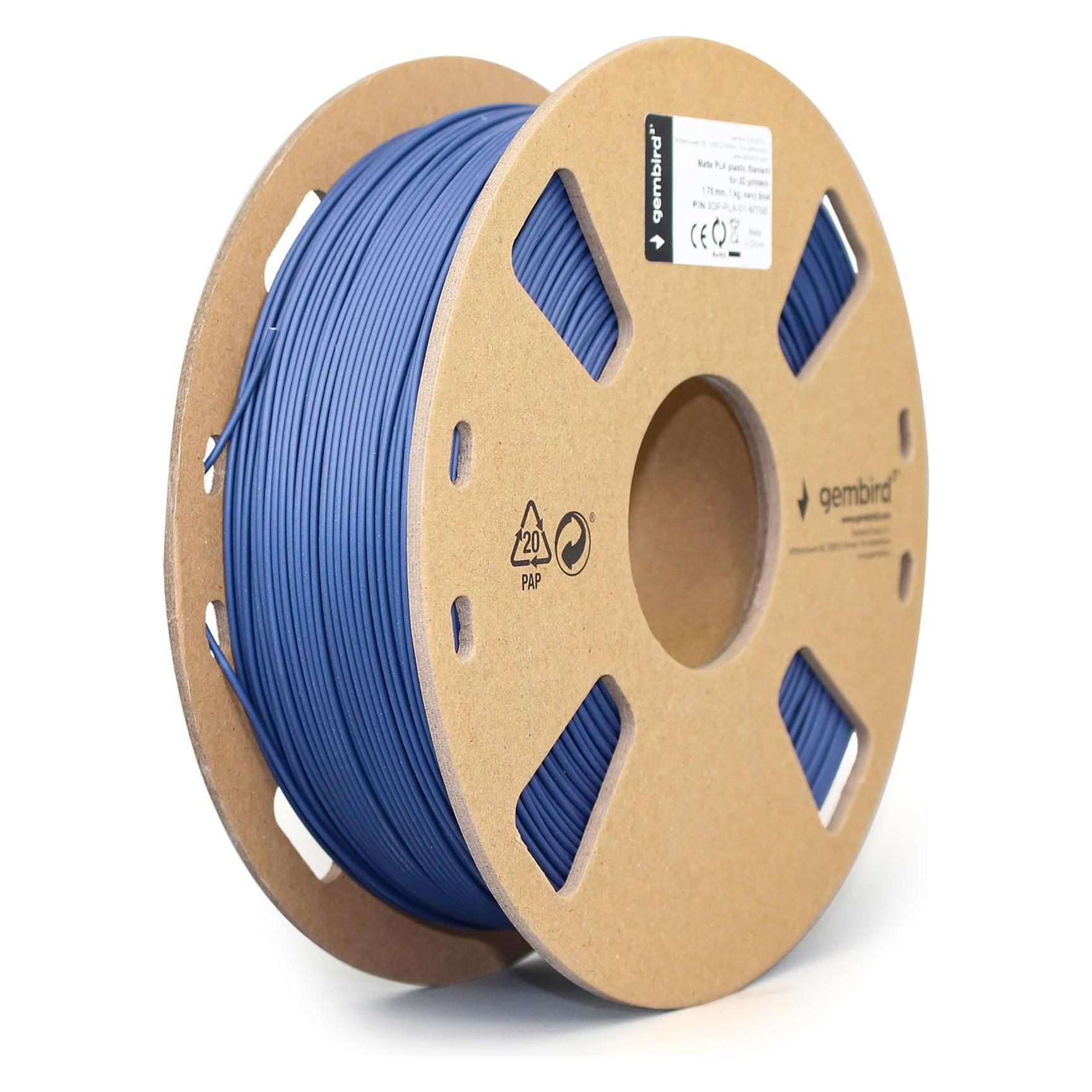 Gembird Filament Matte PLA Marineblau 1,75 mm 1 kg (PLA, 1000 g, 1.75 mm) (3DP-PLA-01-MTNB)