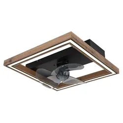 Deckenventilator Deckenlampe Lüfter LED dimmbar mit Fernbedienung, 6 Geschwindigkeitsstufen, Sommer-/Wintermodus, 24W 1000lm warmweiß-kaltweiß, LxH 44 x 13,5 cm