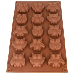 Silikonform Eulen (verschieden) - 30x17x2,5cm - Silikon Form Backen, Seife & mehr - Backform: 1 Form