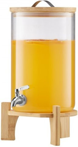VEVOR Drankdispenser van glas met houten standaard en druppelvrije kraan, 8 l, transparant