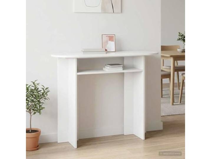 smnyxs Konsolentisch mit Aufbewahrung, Weiß, glänzend, 100 x 39,5 x 75 cm Holzwerkstoff, minimalistischer Stil, pflegeleicht, vielseitig, einfache Montage, modernes Interieur