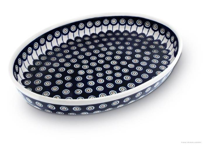 Bunzlauer Keramik Auflaufform Original Bunzlauer Keramik 2,3L Auflaufform oval 35x27x6,5cm Dekor 8, Keramik