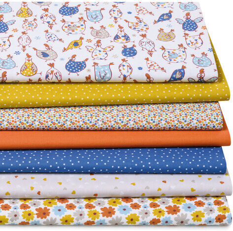 Patchwork- und Quiltpaket "Verrückte Hühner", bunt