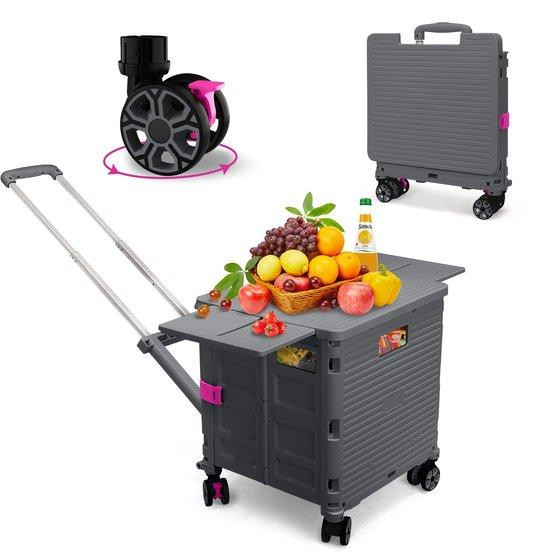 Azomor Opvouwbare multifunctionele trolley met magnetisch deksel en zwenkwielen