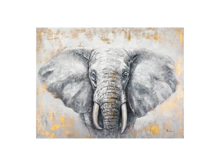 Leinwandbild Arte, Alldecor, hellgrau/dunkelgrau/gold