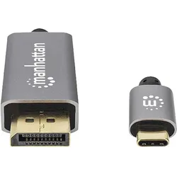 Manhattan DisplayPort — USB Typ C (3 m), Videokabel, Schwarz