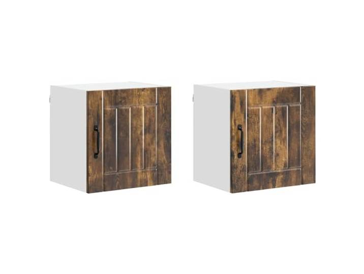 IBUQDDV Wandschrank Lucca 2 STK. Geräucherte Eiche Holzwerkstoff Geschirrspüler-Paneel, Innenbereich, rechteckig, modernes Design, Holzwerkstoff-Rahmen, Küchenintegration