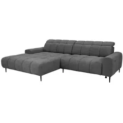 BOOOM Ecksofa mit Funktion Rom Stoff Grau Anthrazit