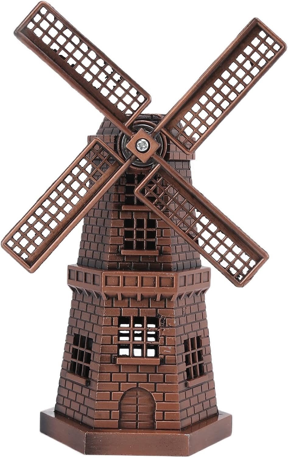 Retro Windmolen Beeldje - Miniatuur Decoratie in Rood Brons voor Tafeldecoratie