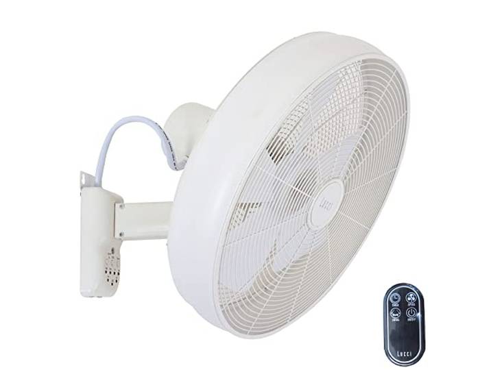 LUCCI AIR Wandventilator Breeze, Ventilator inkl. Fernbedienung, Wandlüfter mit Schwenkautomatik, Ø 46 cm, weiß
