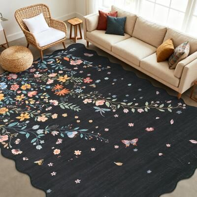 "Garvee Modern 8'x10'Area Rug,Pastoral Insect Pattern Washable Rug for Kids - 2'3"" x 12' Runner"