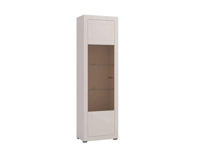 Vitrine HOME AFFAIRE Essex Vitrinenschrank, Glasschrank, Standvitrine, Highboard/Sideboard , weiss (kaschmir), B:58cm H:194cm T:35cm, Glas, Holzwerkstoff, MDF, Schränke, Vitrine, Präzise Heissfolienprägung, Metallgriff, Eleganter Glasboden