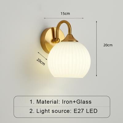 Friendly Fresh Finds Nordic LED Glass Wall Light Modern Wall Sconce For Bedroom, Living Room & Bedside gold Streak cool White(5500 7000k)