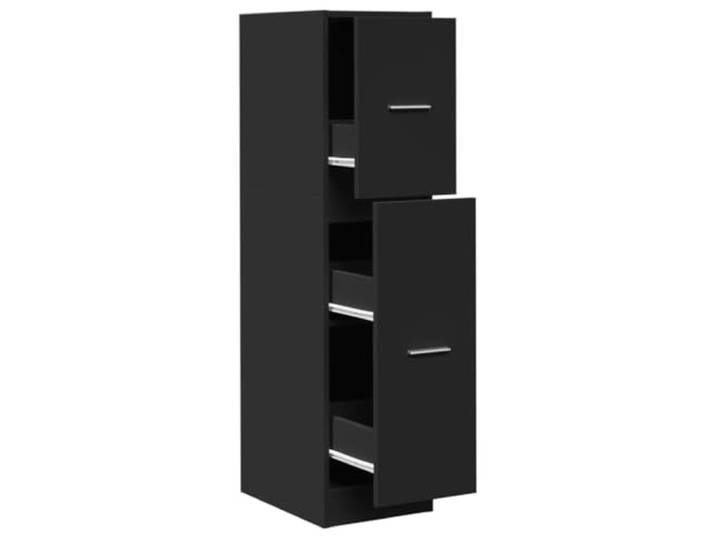 KUPTYERFG Apothekerschrank Schwarz 30x41x118 cm Holzwerkstoff Schmaler Auszugschrank mit 3 Schubladen für Küche, Wohnzimmer und Büro. Bietet viel Stauraum auf kleinster Stellfläche.