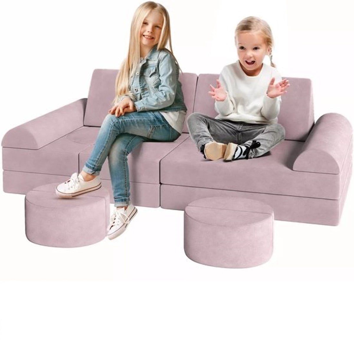 Betaalbare Goederen Kinder speelbank met speelkussens - Roze