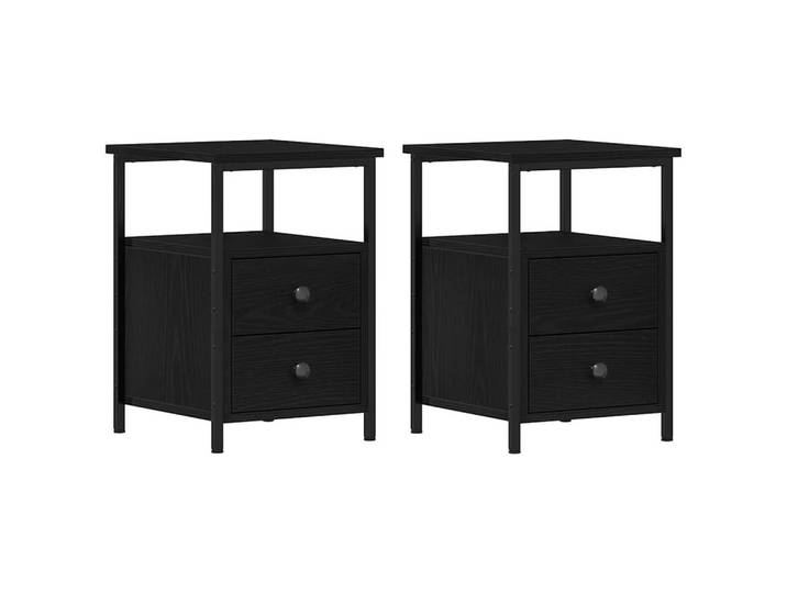 vidaXL Nachttisch Nachttische 2 Stk. Schwarze Eiche 34x35,5x50 cm Holzwerkstoff (2-St)