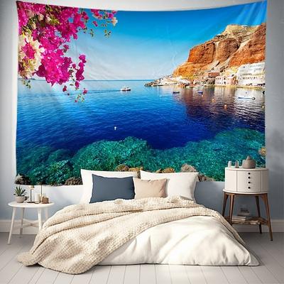 Landschaft Strand Hängender Wandteppich Palme große Wandteppich Wanddekoration Fotografie Hintergrund Decke Vorhang Wohnraum Schlafzimmer Dekoration