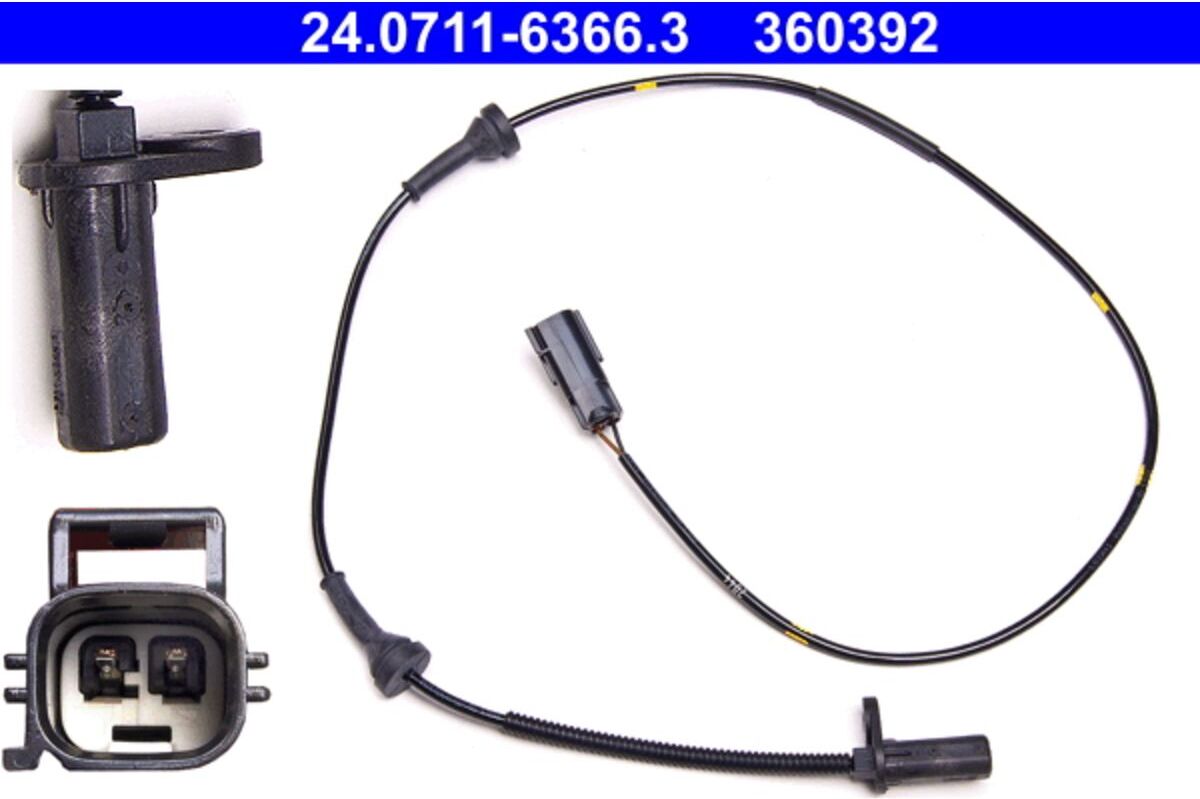 Sensor, Raddrehzahl ATE 24.0711-6366.3 Links